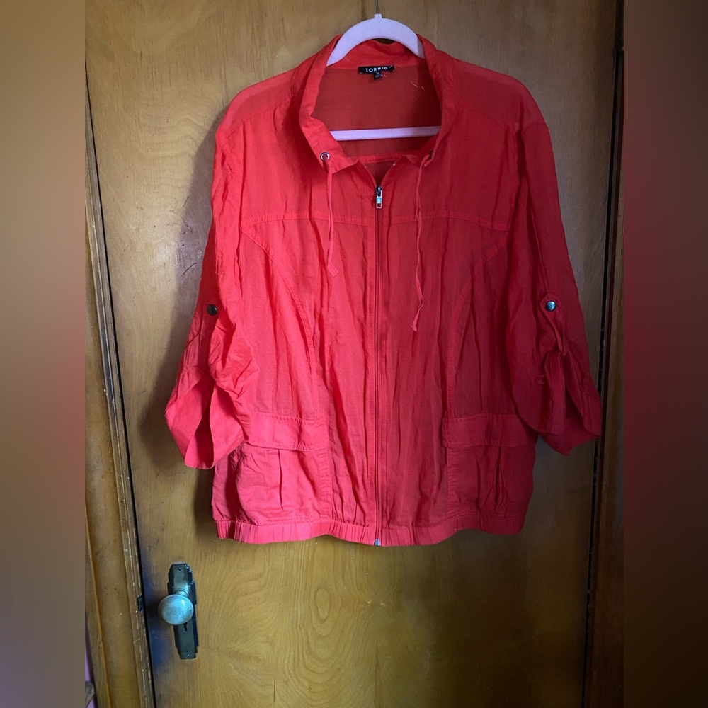 Torrid cropped Lightweight 100%Cotton Jacket